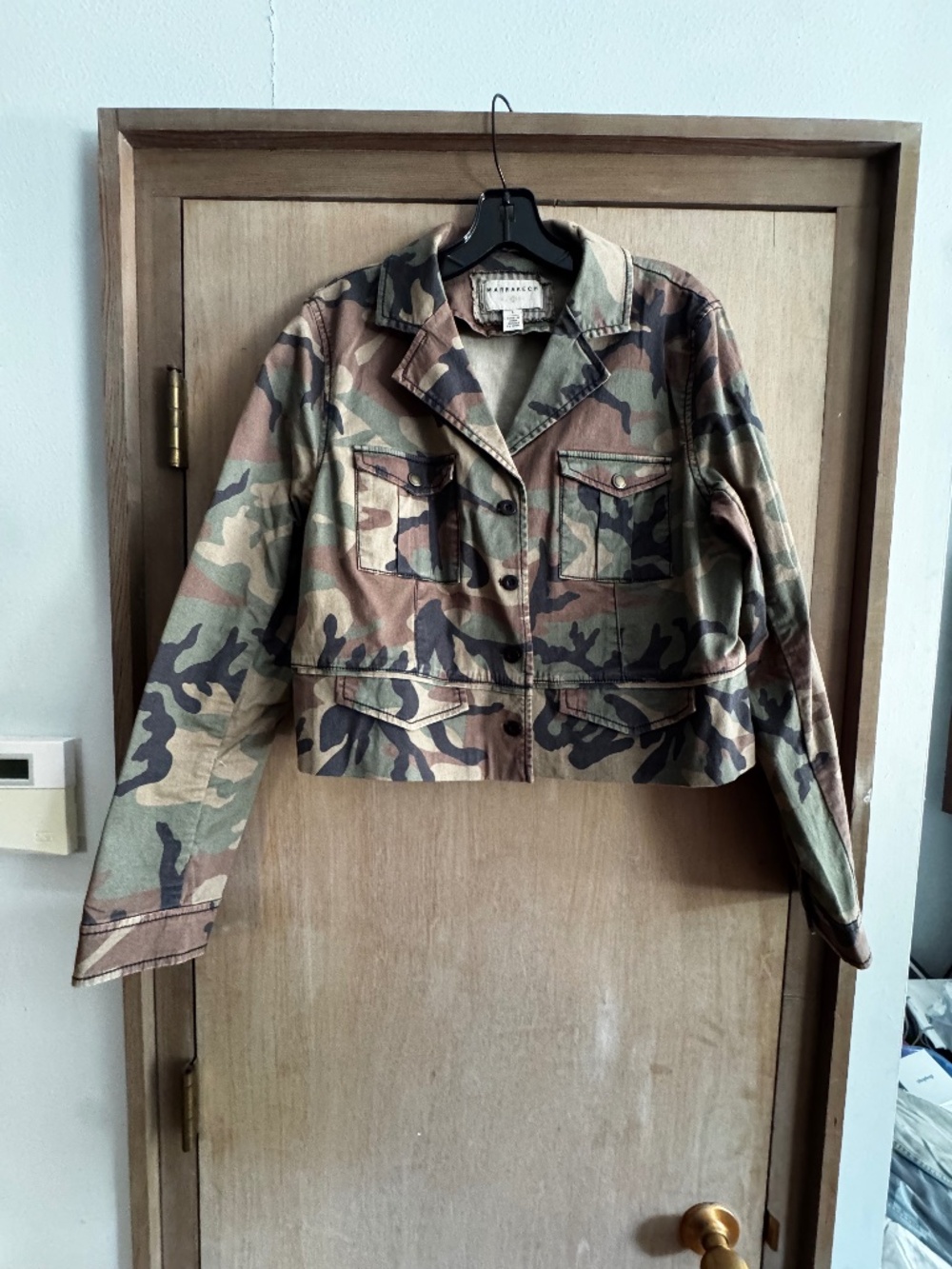 Marrakech Cropped Camouflage Field Jacket Sz L